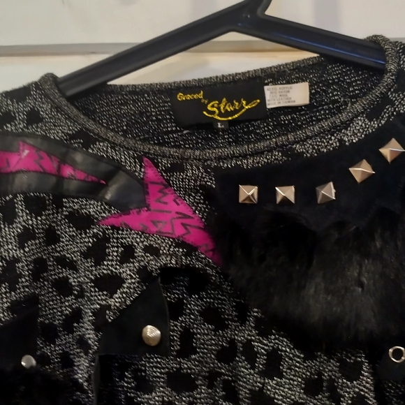 Vintage 1980s Graced by Starr Large Rocker Sweater - Picture 13 of 14